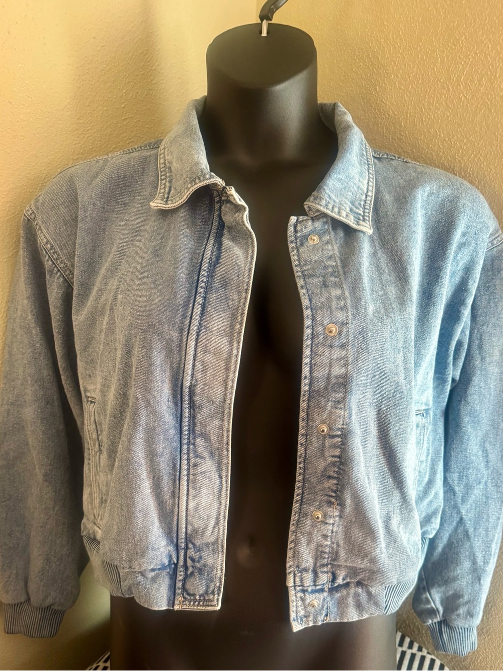 Celebrity Pink Light Blue Denim Jacket - Women's Snap-Front Bomber
